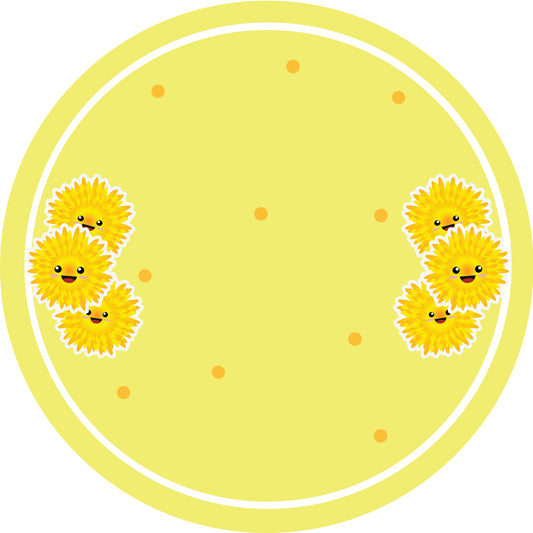 Jamstickers, conserveringslabels, huishoudlabels, ronde vorm labels met matte afwerking LHMAR17900-Dandelion
