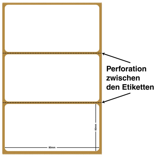 MDlabels Weiße Thermo etiketten auf Rolle 70x40mm 1000 Stück MDlabels Weiße Thermo etiketten auf Rolle 70x40mm 1000 Stück