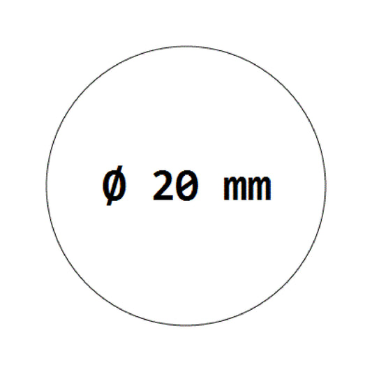 Verzegelingsetiketten transparant rond 20 mm, op rol