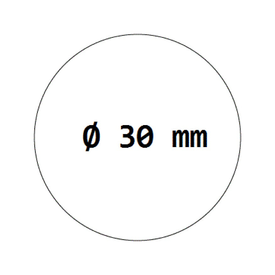 Verzegelingsetiketten transparant rond 30 mm, dunne foloie, op rol