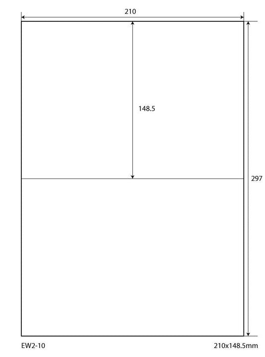 200 Foil labels 210x148,5mm, on 100 sheets Din A4, matt, self-adhesive