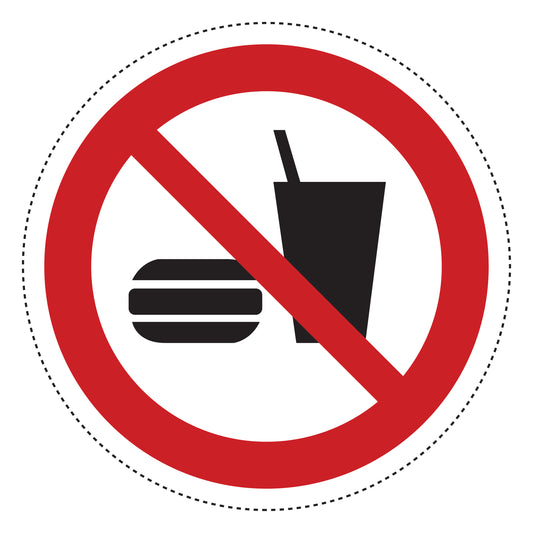 1 stuk Verbodssticker "Eten en drinken verboden" van PVC-kunststof, ES-SI190-10
