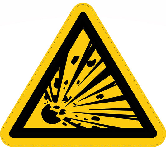1 stuk waarschuwingssticker "Waarschuwing voor explosieve stoffen" van PVC-kunststof, ES-SIW-002