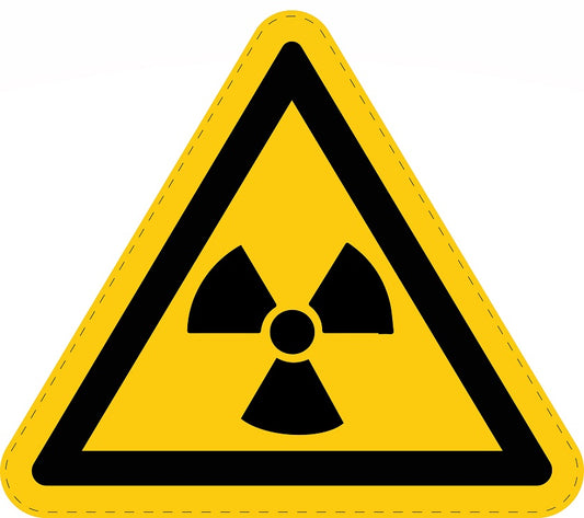 1 stuks Waarschuwingssticker "Waarschuwing voor radioactieve stoffen" gemaakt van PVC-kunststof, ES-SIW-005