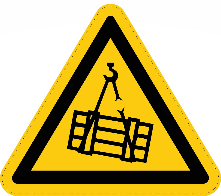 1 stuk waarschuwingssticker "Waarschuwing voor drijvende last" van PVC-kunststof, ES-SIW-006